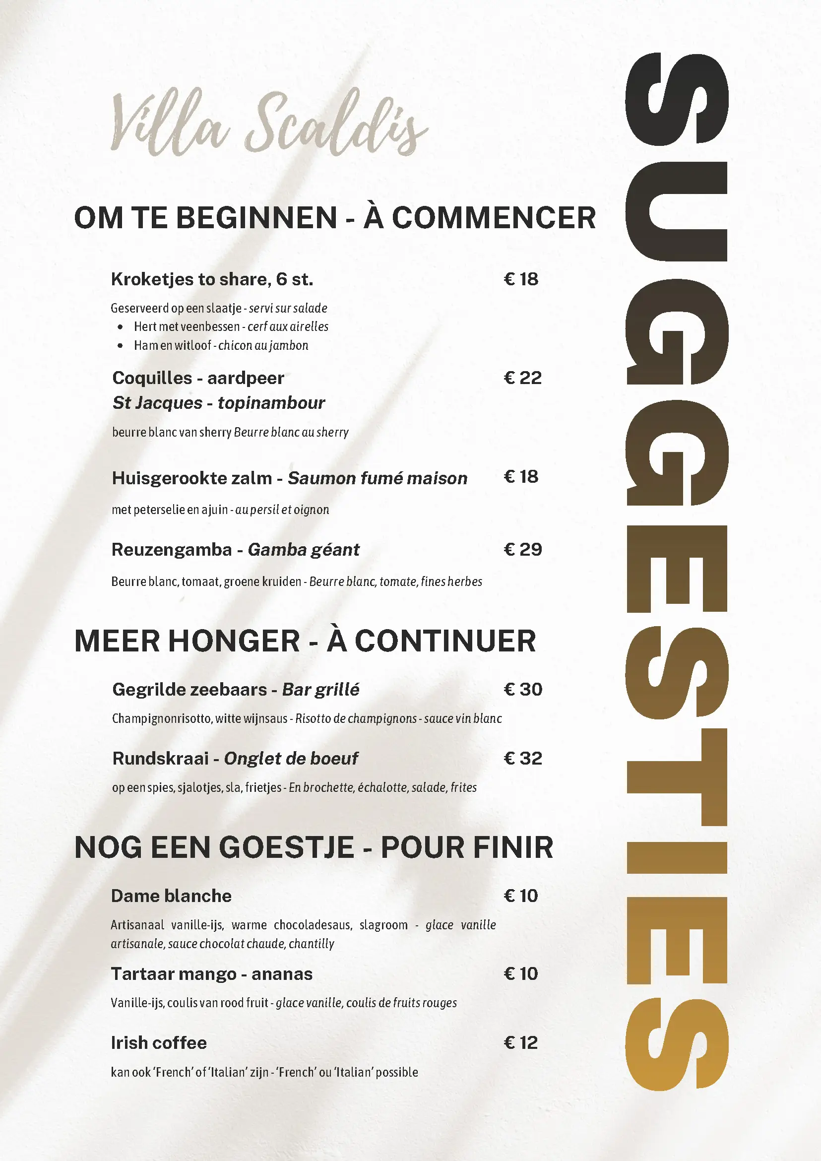 Suggesties Villa Scaldis